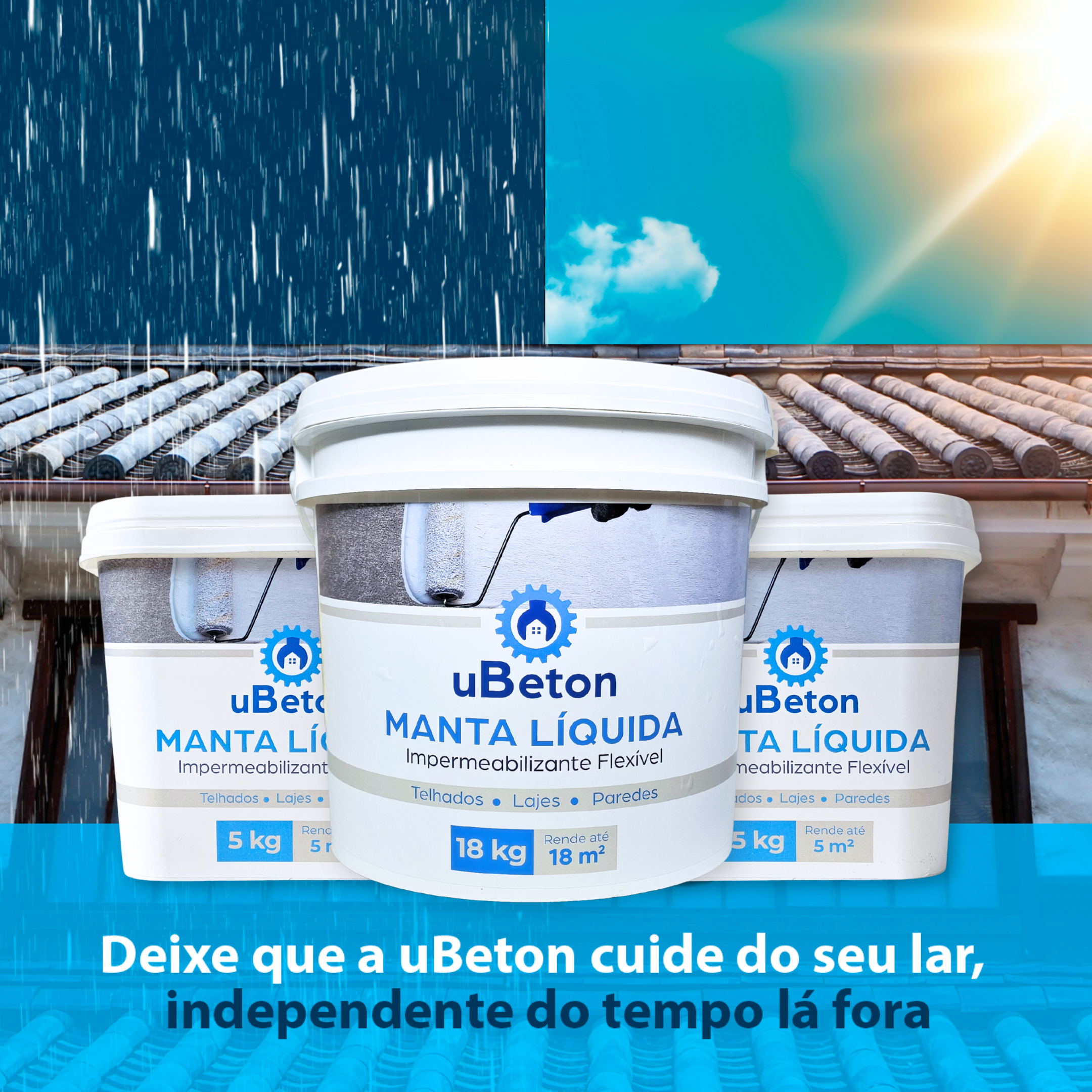 Manta Líquida Impermeabilizante Branca 5kg - uBeton
