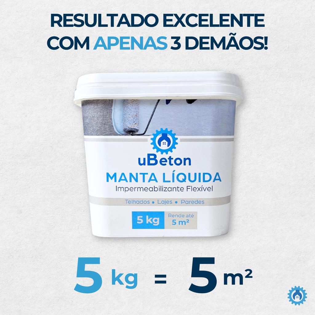 Manta Líquida Impermeabilizante Branca 5kg - uBeton