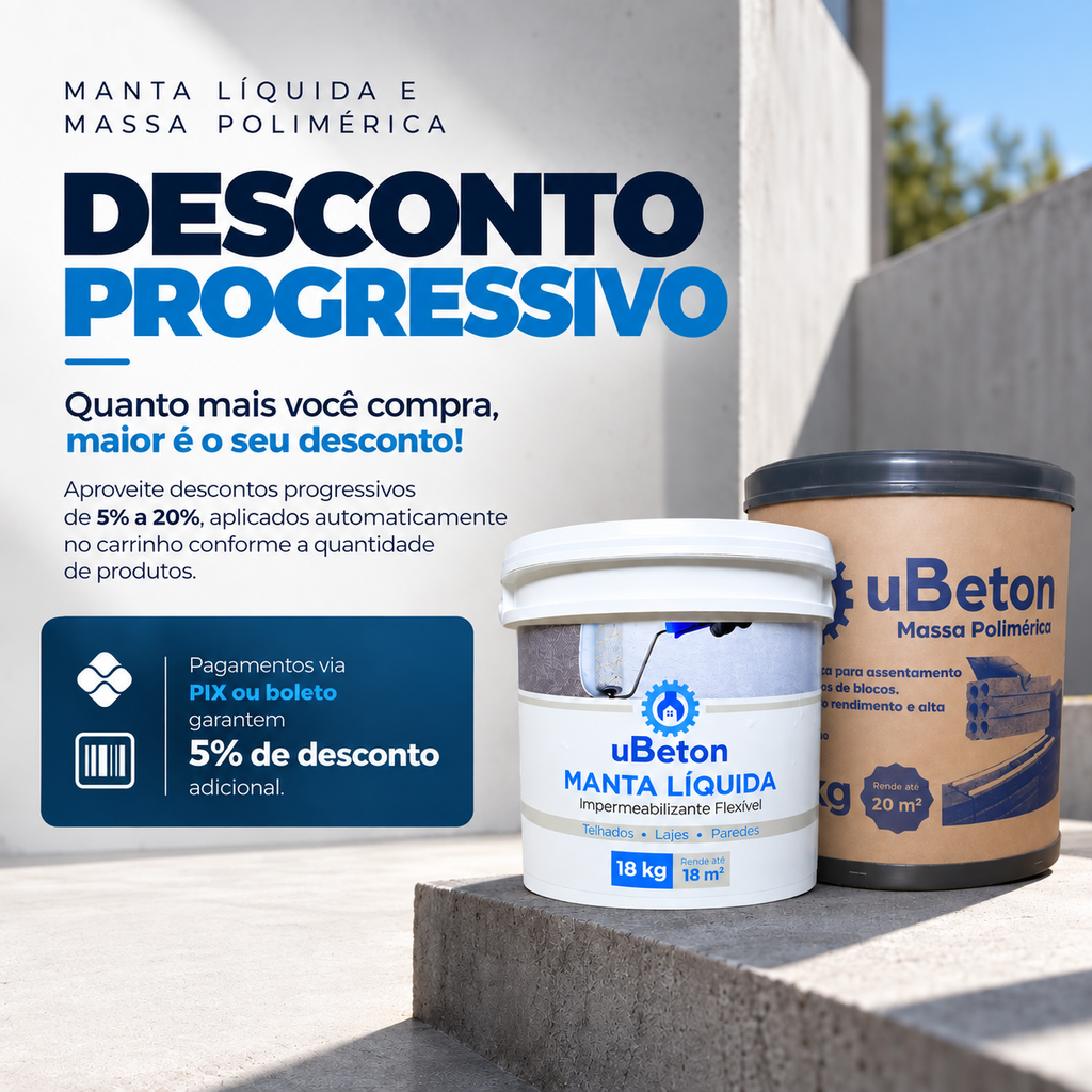 Massa Polimérica Ubeton - Bisnaga 3kg - 9und - 27kg